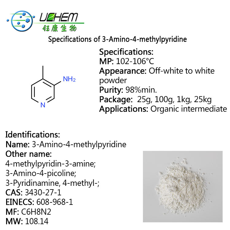 High quality 3-Amino-4-methylpyridine with good price cas 3430-27-1