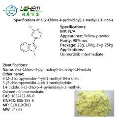Factory direct supply 98% CAS 1032452-86-0 with best price 3-(2-chloropyriMidin-4-yl)-1-Methylindole