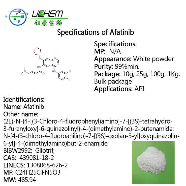 Supply high quality raw material Afatinib cas 439081-18-2 in stock