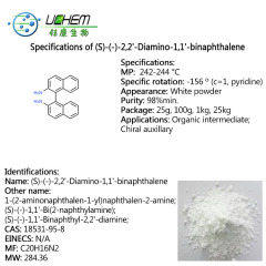 Hot sell cheap price (S)-(-)-1,1-Binaphthyl-2,2-diamine CAS 18531-95-8 with steady supply