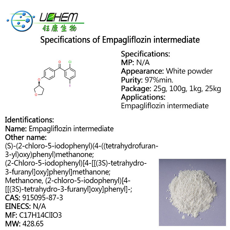 Factory supply (2-Chloro-5-iodophenyl)[4-[[(3S)-tetrahydro-3-furanyl]oxy]phenyl]methanone CAS 915095-87-3