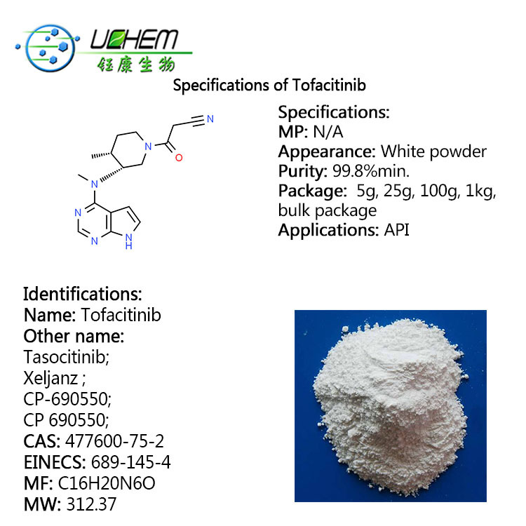 High quality Tofacitinib powder cas 477600-75-2 with fast delivery