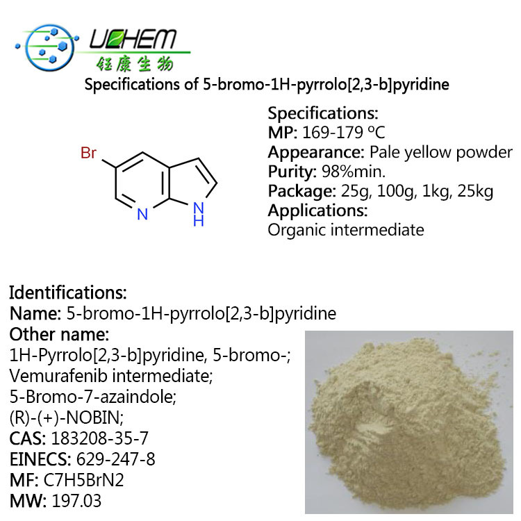 High quality and best price 5-Bromo-7-azaindole cas 183208-35-7 with low price