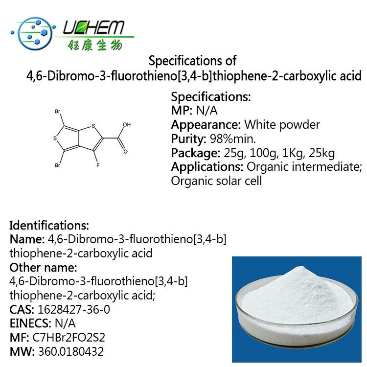 High quality 4,6-DibroMo-3-fluorothieno[3,4-b]thiophene-2-carboxylic acid cas 1628427-36-0