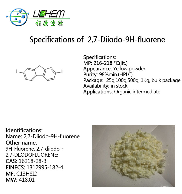 Factory supply 2,7-Diiodofluorene CAS 16218-28-3 with good price