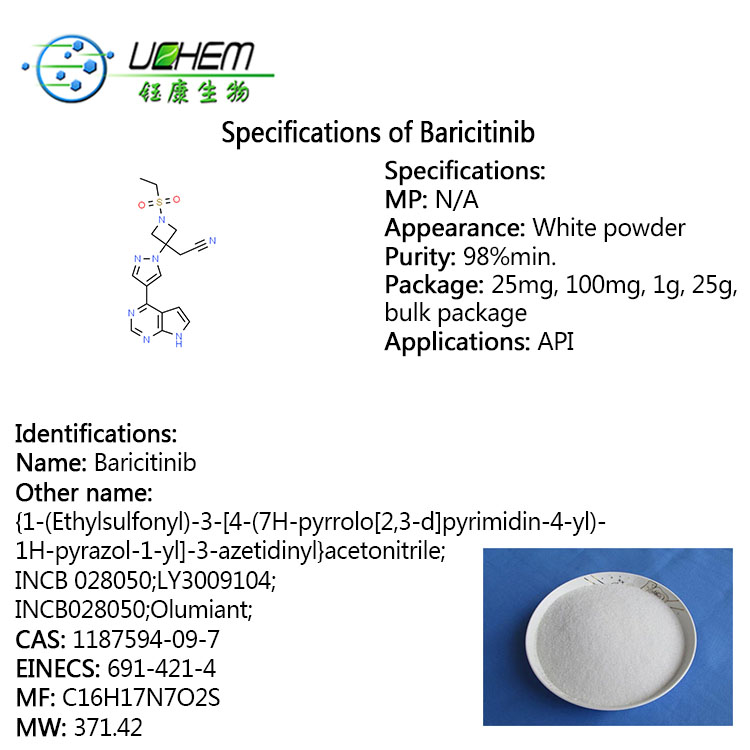 High quality Baricitinib powder cas 1187594-09-7 with best price