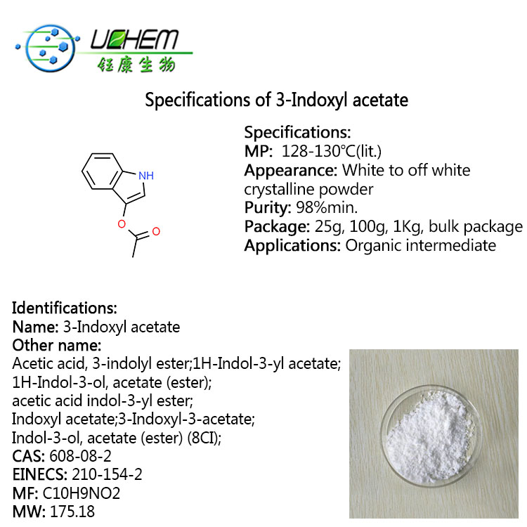 Supply high quality 3-Indoxyl acetate CAS NO 608-08-2 in factory