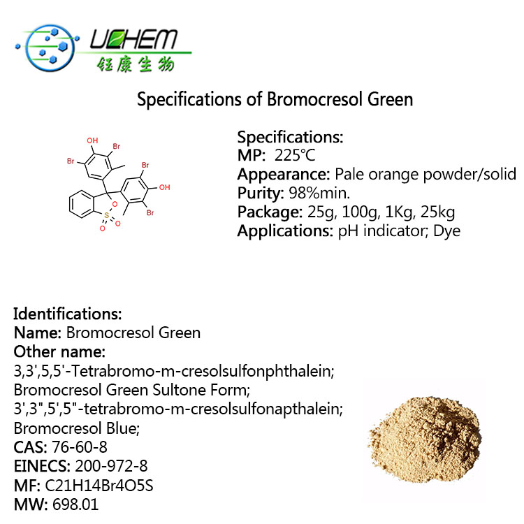 Top quality Bromocresol green cas 76-60-8 with competitive price