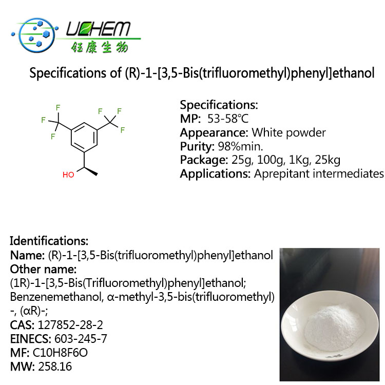 High quality (R)-1-[3,5-Bis(trifluoromethyl)phenyl]ethanol CAS 127852-28-2