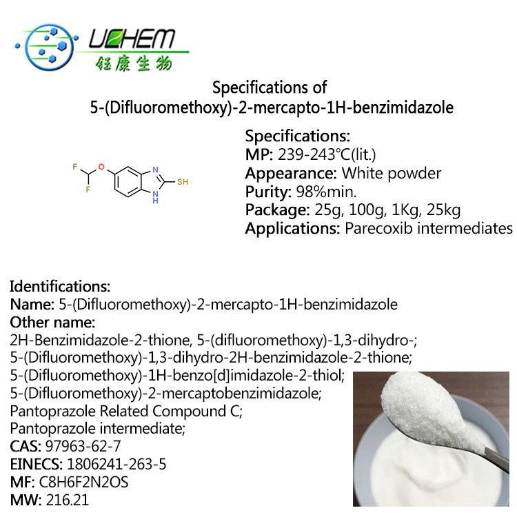 High quality 5-(Difluoromethoxy)-2-mercapto-1H-benzimidazole cas 97963-62-7 with best price