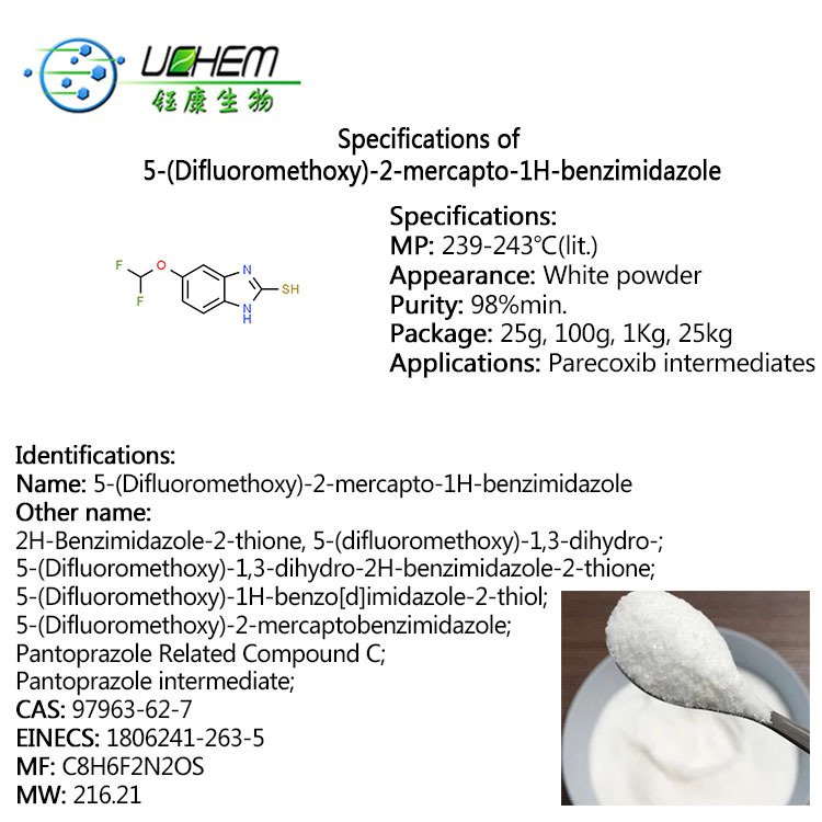 High quality 5-(Difluoromethoxy)-2-mercapto-1H-benzimidazole cas 97963-62-7 with best price