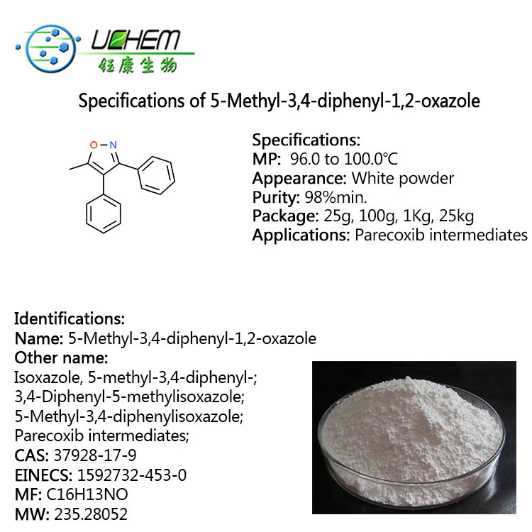 Factory supply 5-Methyl-3,4-diphenylisoxazole cas 37928-17-9 with best price