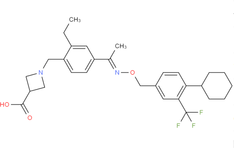 High quality 1-{4-[(1E)-N-{[4-Cyclohexyl-3-(trifluoromethyl)benzyl]oxy}ethanimidoyl]-2-ethylbenzyl}-3-azetidinecarboxylic acid CAS 1230487-00-9 with best price