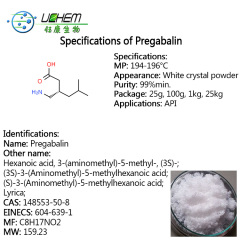 Factory High quality Hot selling Pregabalin cas 148553-50-8 with cheap price