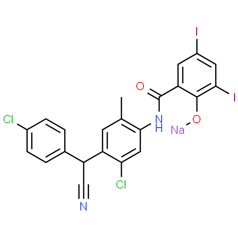 High Quality Closantel sodium powder with good price CAS 61438-64-0