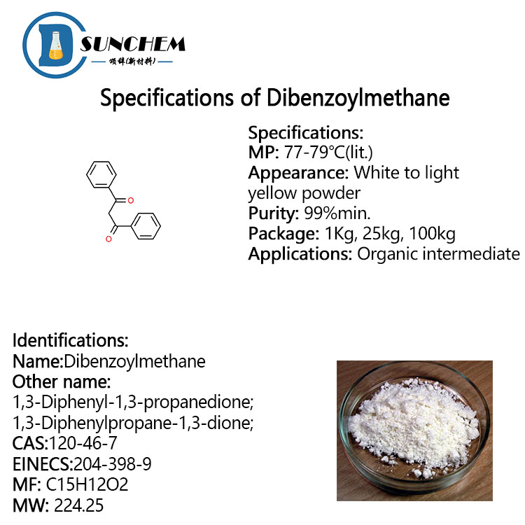 Factory Sales 99% Dibenzoylmethane DBM CAS No 120-46-7 for PVC Stabilizer
