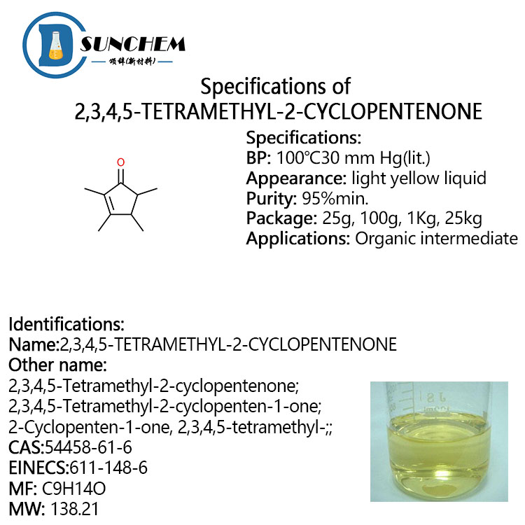 Best quality 2,3,4,5-Tetramethyl-2-cyclopentenone CAS 54458-61-6 with favorable price