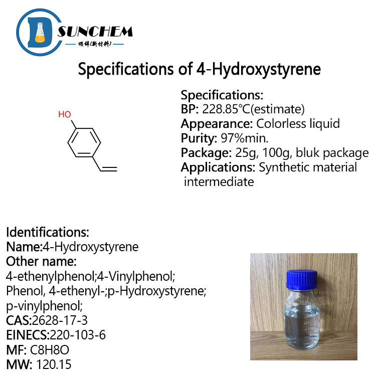 Food grade 4-Vinylphenol / 4-Hydroxystyrene Cas no.2628-17-3
