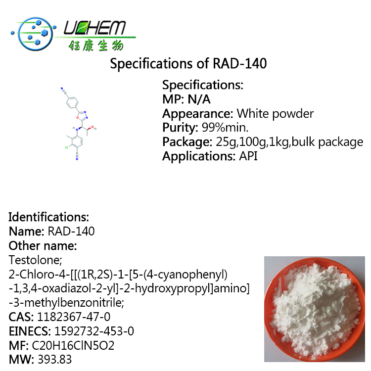 High Quality Low price SARMS raw materials RAD140 cas 1182367-47-0