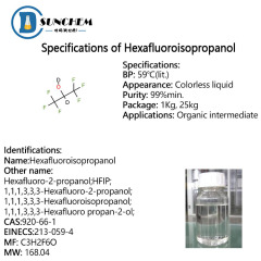 Factory Sales 1,1,1,3,3,3-Hexafluoro-2-propanol / HFIP cas 920-66-1