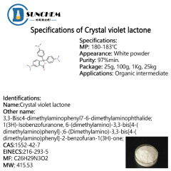 Manufacturer hot supply Organic Intermediates Crystal violet lactone / CVL /CAS 1552-42-7