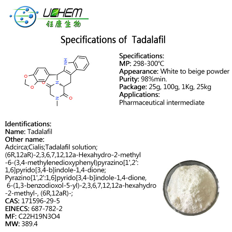 High purity 99% Tadanafil powder /tadanafil powder tadalafil for CAS 171596-29-5