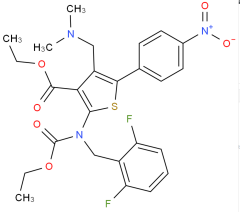 Manufacture supply High quality 2-[(2,6-Difluorobenzyl)ethoxycarbonylamino]-4-((dimethylamino)methyl)-5-(4-nitrophenyl)thiophene-3-carboxylic acid ethyl ester cas 1589503-97-8