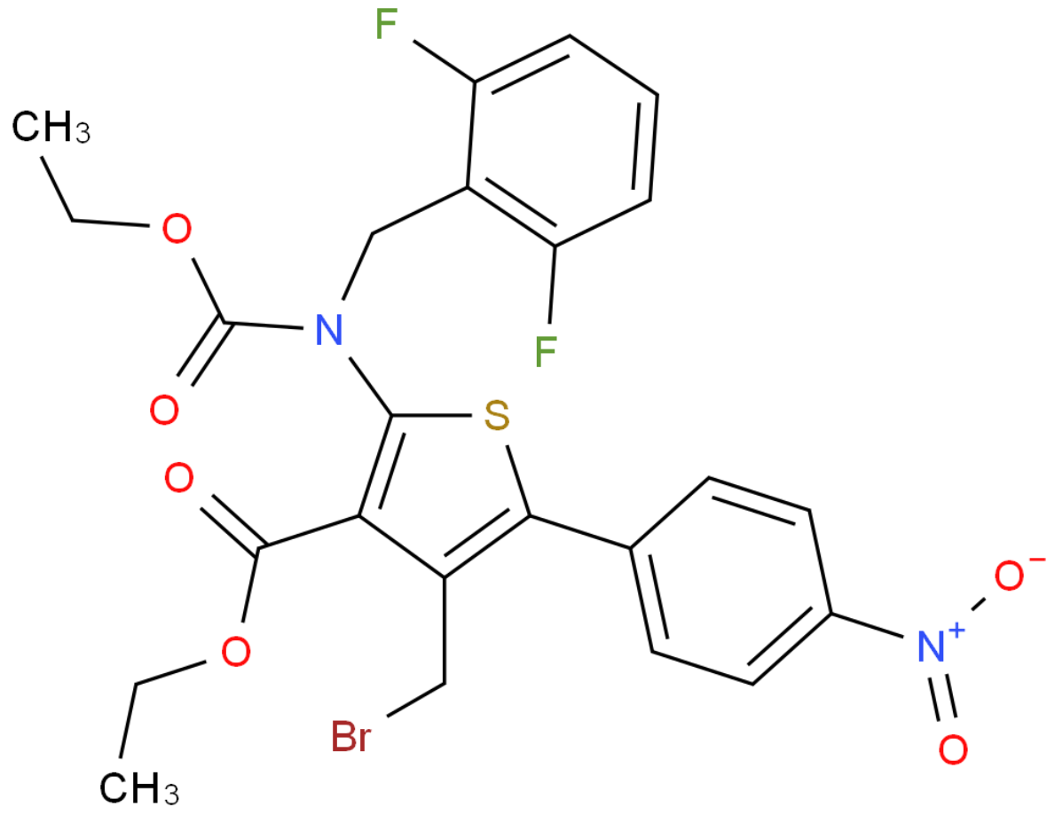 High quality Ethyl 4-(bromomethyl)-2-((2,6-difluorobenzyl)(ethoxycarbonyl)amino)-5-(4-nitrophenyl)thiophene-3-carboxylate CAS 308831-95-0 with best price