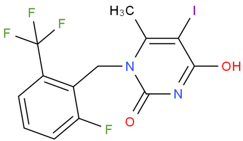 High quality 1-[2-Fluoro-6-(trifluoromethyl)benzyl]-5-iodo-6-methyl-2,4(1H,3H)-pyrimidinedione CAS 1150560-54-5 with best price