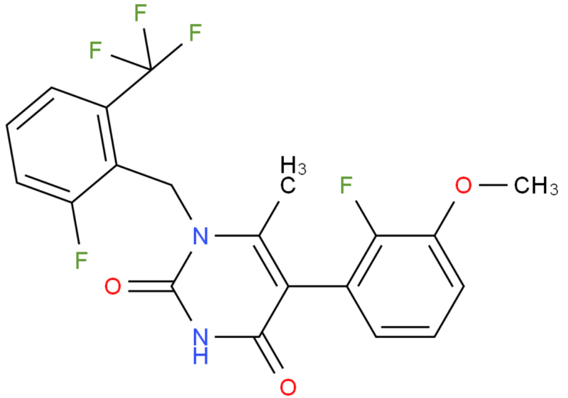 High quality 5-(2-fluoro-3-methoxyphenyl)-1-[2-fluoro-6-(trifluoromethyl)benzyl]-6-methylpyrimidine-2,4(1H,3H)-dione CAS 1150560-59-0 with best price