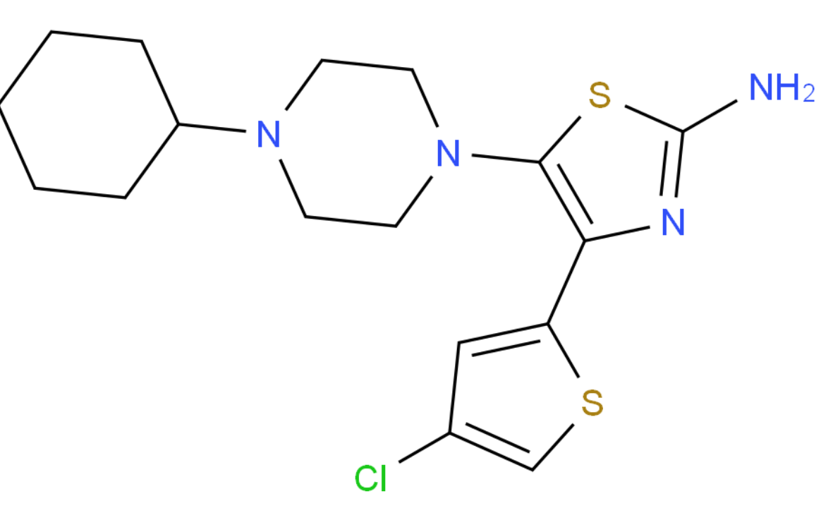 Provide 4-(4-chlorothiophen-2-yl)-5-(4-cyclohexylpiperazin-1-yl)thiazol-2-amine CAS: 570407-42-0 with high quality