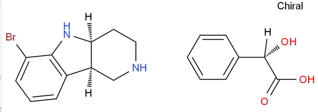 Provide (4aS,9bR)-6-Bromo-2,3,4,4a,5,9b-hexahydro-1H-pyrido[4,3-b]indole (S)-2-hydroxy-2-phenylacetate CAS: 1059630-13-5 with high quality