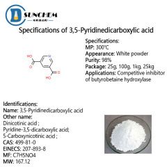 Top quality 3,5-Pyridinedicarboxylic acid CAS 499-81-0 Dinicotinic acid in factory