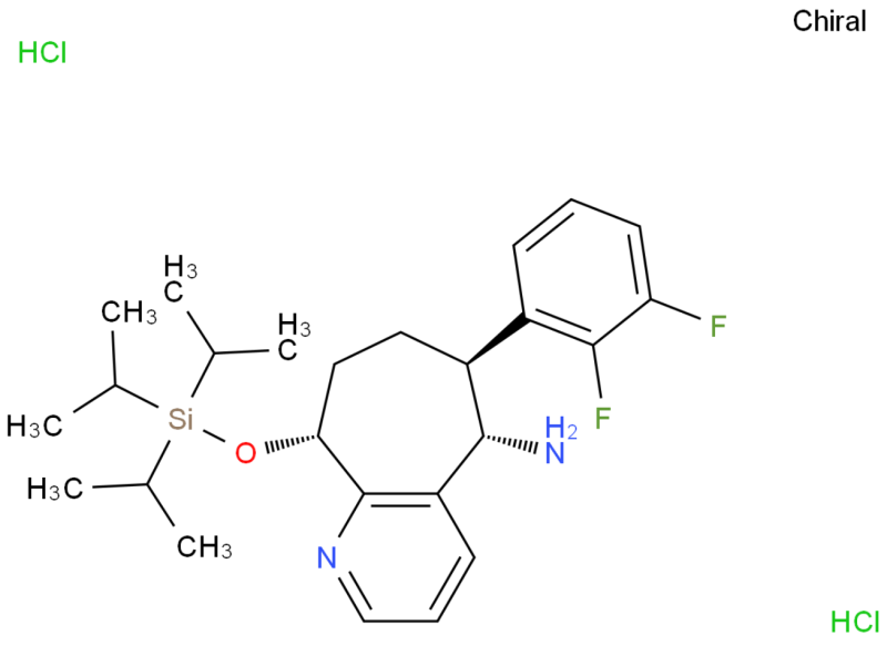 Hot selling 99% (5S,6S,9R)-6-(2,3-difluorophenyl)-9-((triisopropylsilyl)oxy)-6,7,8,9-tetrahydro-5H-cyclohepta[b]pyridin-5-amine dihydrochloride cas 1373116-04-1 with low price