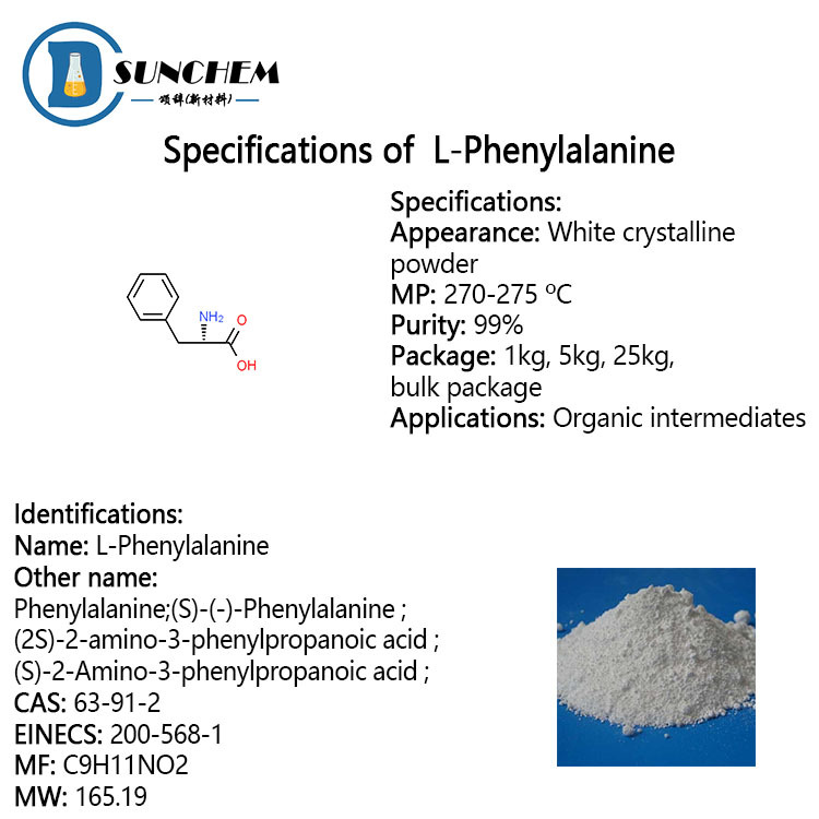 Top Quality L-Phenylalanine / Phenylalanine With Good Price CAS 63-91-2