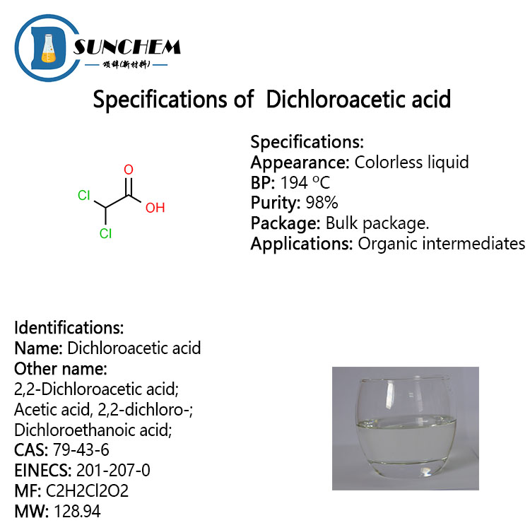 China factory Dichloroacetic acid CAS 79-43-6 with high purity