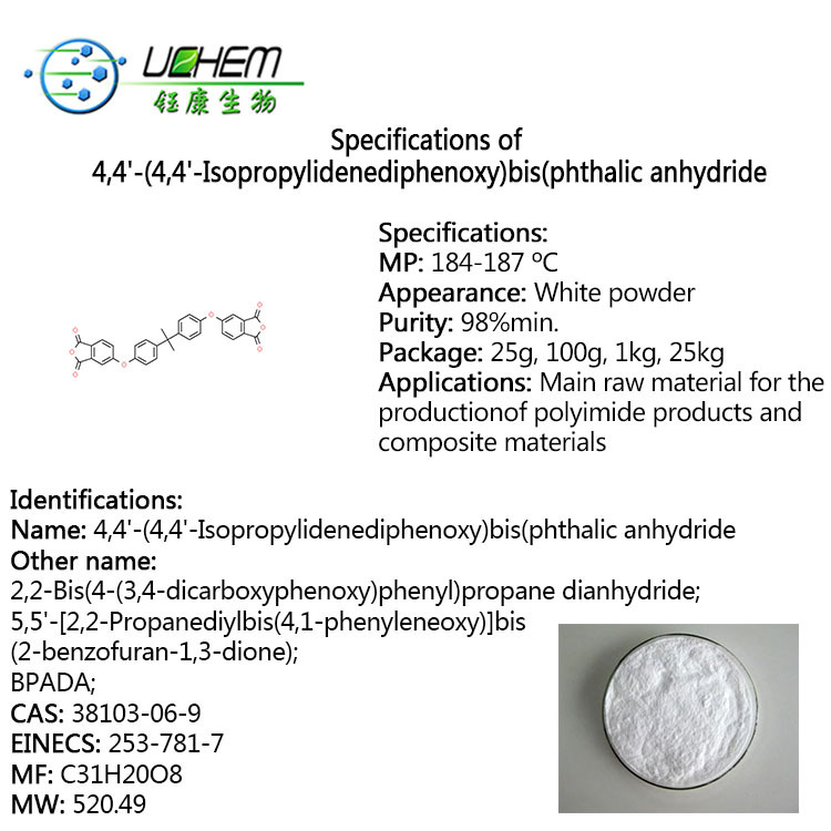 China Supplier 4,4'-(4,4'-Isopropylidenediphenoxy)bis(phthalic anhydride CAS 38103-06-9