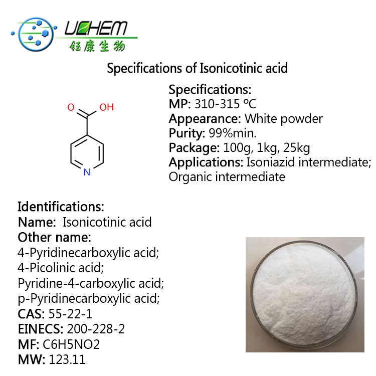 99% High Purity Isonicotinic acid hydrazide cas 55-22-1 with reasonable price
