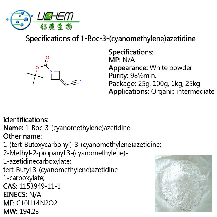 High purity Tert-butyl 3-(cyanomethylene)azetidine-1-carboxylate cas 1153949-11-1 with good price
