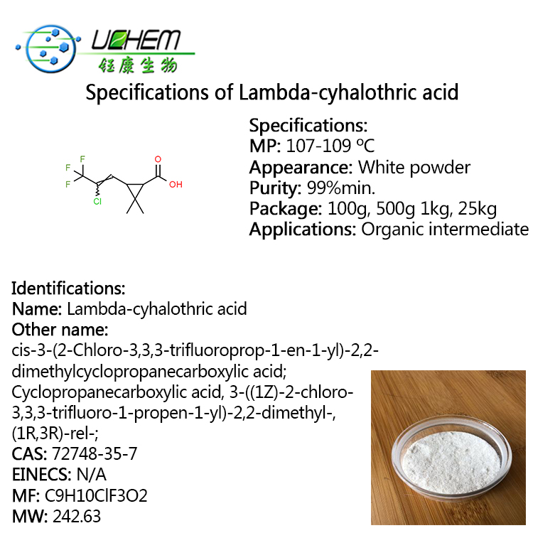 High Purity 99% Lambda-cyhalothric acid with Factory Price cas 72748-35-7