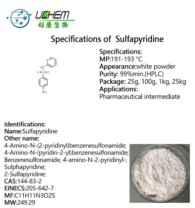 Hot selling high quality Sulfapyridine cas 144-83-2 with reasonable price