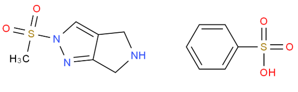 High quality 2-(Methylsulfonyl)-2,4,5,6-tetrahydropyrrolo[3,4-c]pyrazole benzenesulfonate CAS 1280210-80-1 with best price