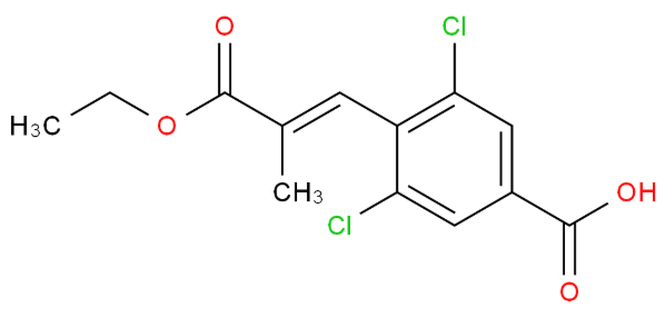 Top quality best selling 3,5-Dichloro-4-[(1E)-3-ethoxy-2-methyl-3-oxo-1-propen-1-yl]benzoic acid cas 1110767-89-9 in stock