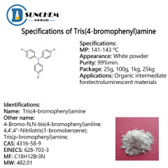 Supplier Tris(4-bromophenyl)amine cas 4316-58-9 in China