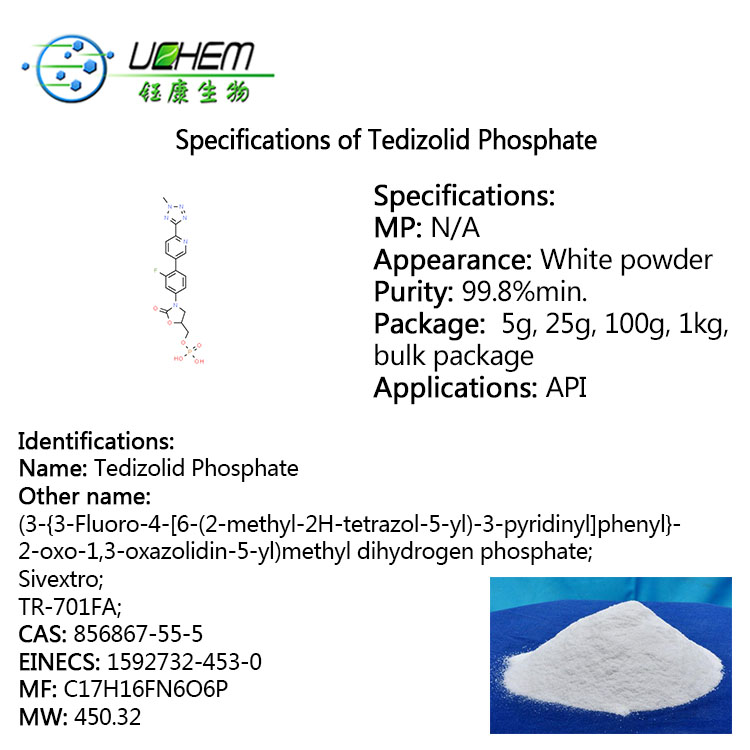 High quality Tedizolid phosphate 856867-55-5 in stock