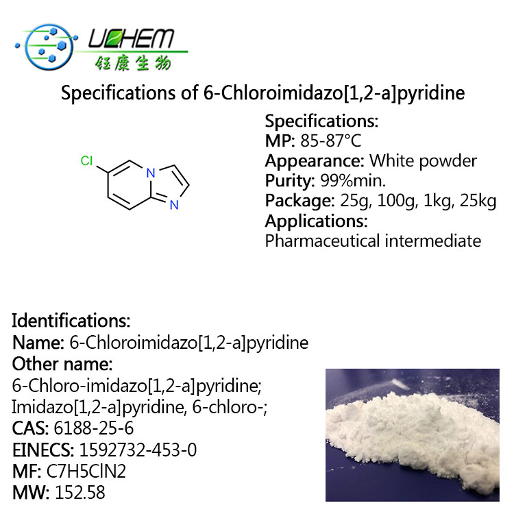 High quality 6-Chloroimidazo[1,2-a]pyridine cas 6188-25-6 IN FACTORY