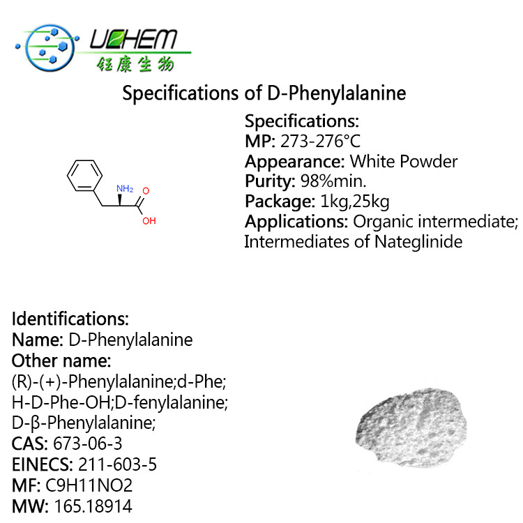 High quality D-Phenylalanine / D Phenylalanine CAS 673-06-3 with Cheap Price