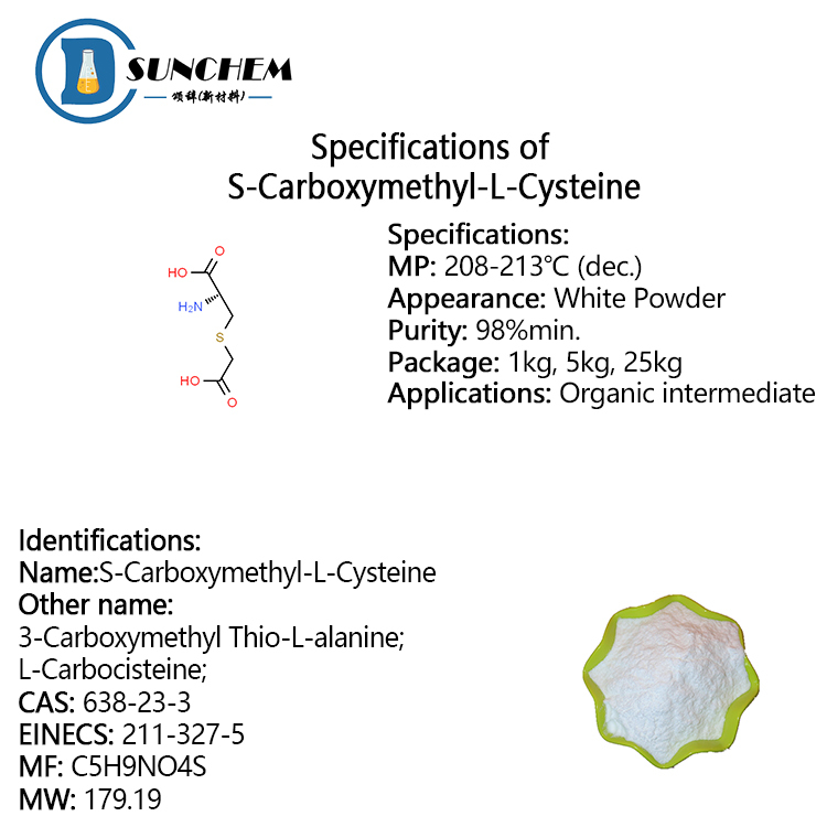 Natural Extract CAS 638-23-3 Guaranteed Quality S-Carboxymethyl-L-cysteine