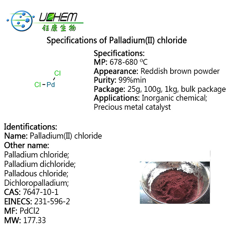 Factory supply Palladium(II) chloride powder PdCl2 cas 7647-10-1 with high quality