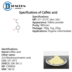 Hot chemicals and High purity Caffeic acid CAS 331-39-5 with good price